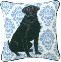 Black Lab Needlepoint Pillow