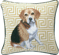 Beagle Needlepoint Pillow