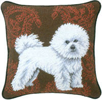 Bichon Needlepoint Pillow