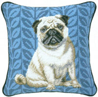 Pug Needlepoint Pillow